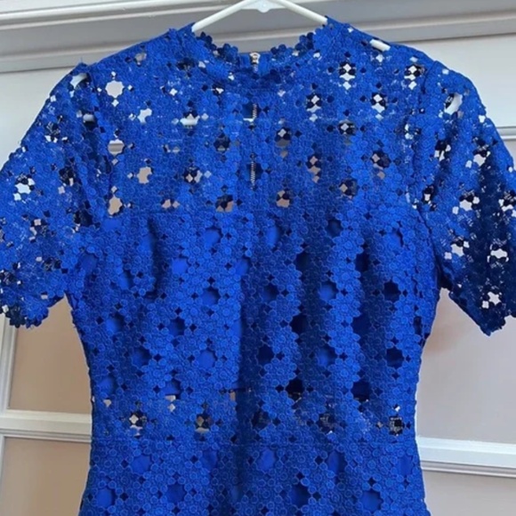 Blue Lace  Peek a Boo Midi Lulu's Dress - Picture 4 of 5